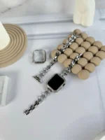 بند اپل واچ فلزی پاپیون کریستالی + گارد نگین دار - Image 2